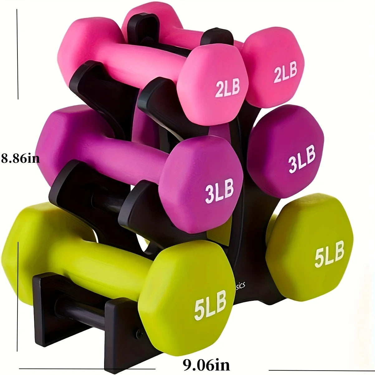 Sleek Strong 3pcs Dumbbell Set for Women Lift, Tone, Transform 2lbs, 3lbs, 5lbs