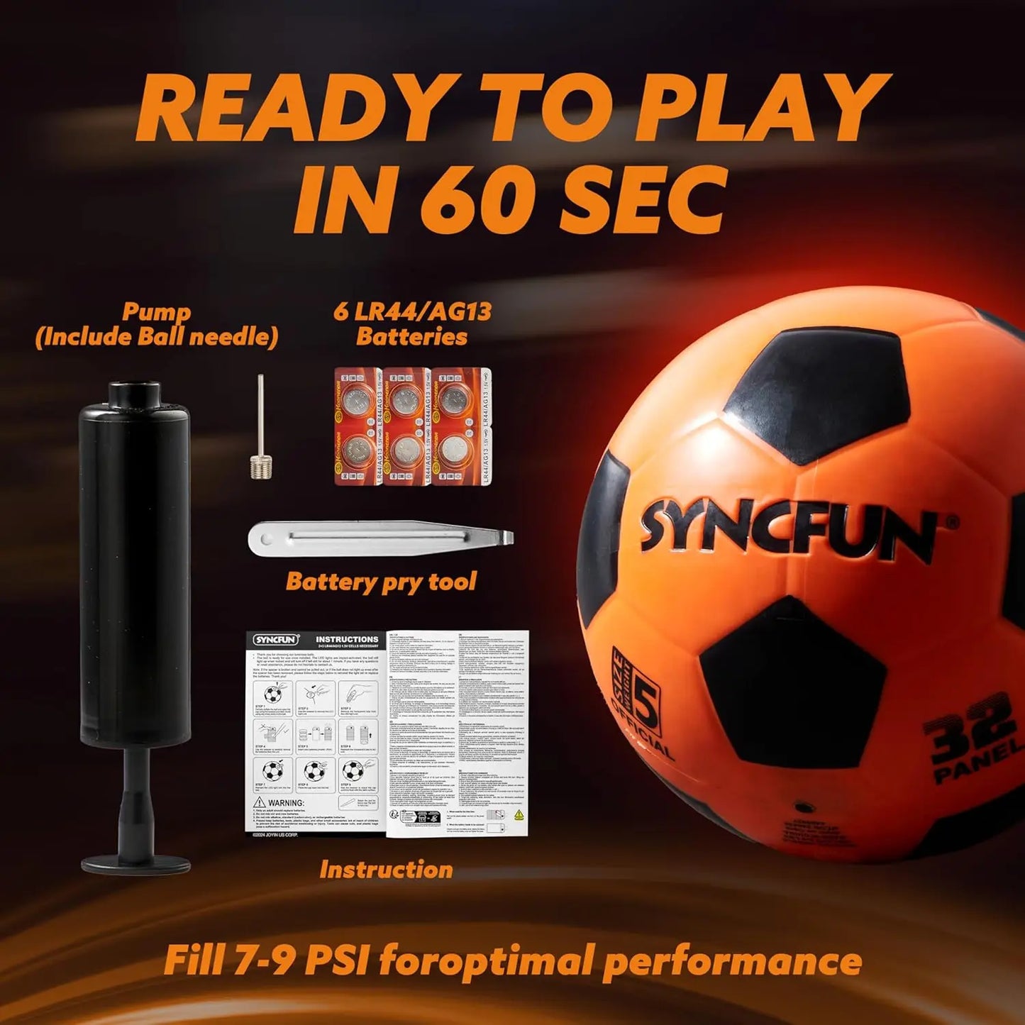 Joyfy Glow In The Dark Soccer Ball Light Up Night Play For Teen Boys Gifts