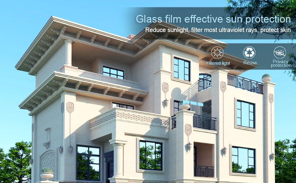 AFDB One Way Window Film Mirror Effect Tint For Home Office Heat Control