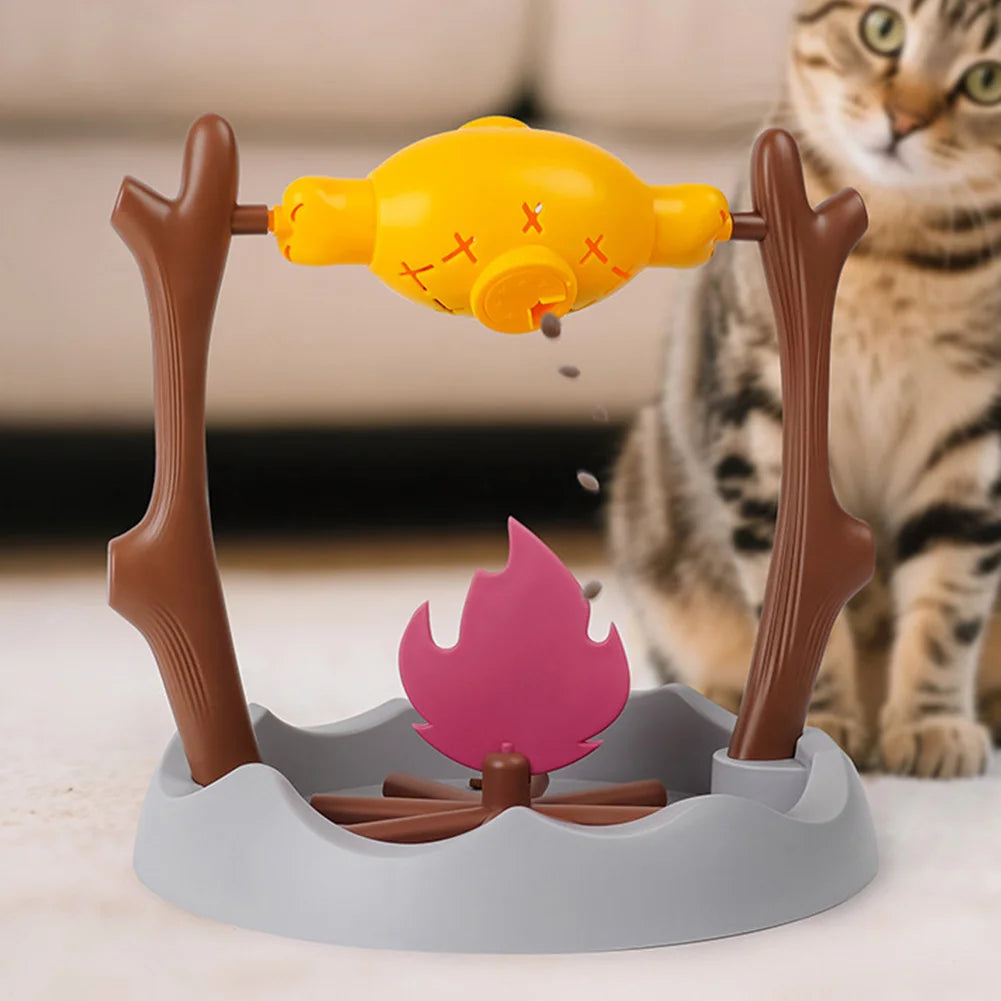 Grilled Fish Spinning Toy For Cats And Dogs Treat Dispensing Slow Feeder