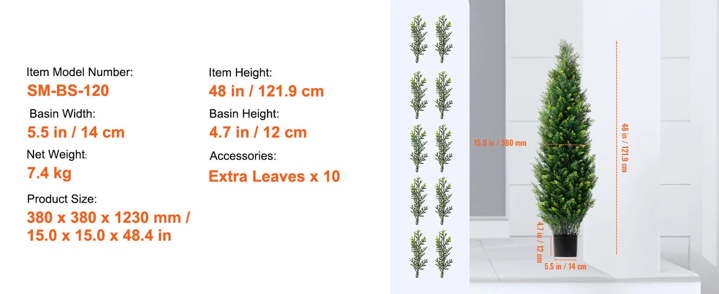Artificial Cedar Topiary Tree Outdoor Evergreen Greenery Home Decor