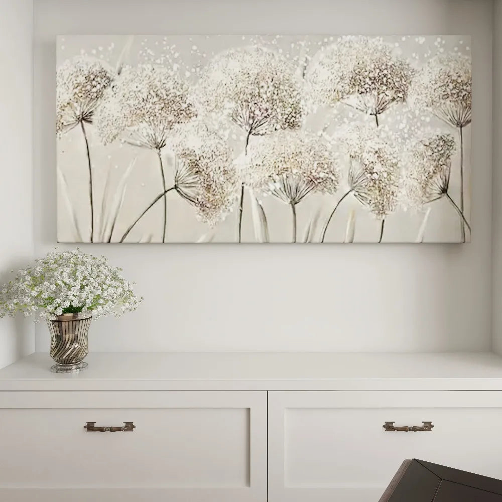 1 Nordic style 1.5 inch thick wood frame, canvas print dandelion canvas wall art, suitable for interior art decoration