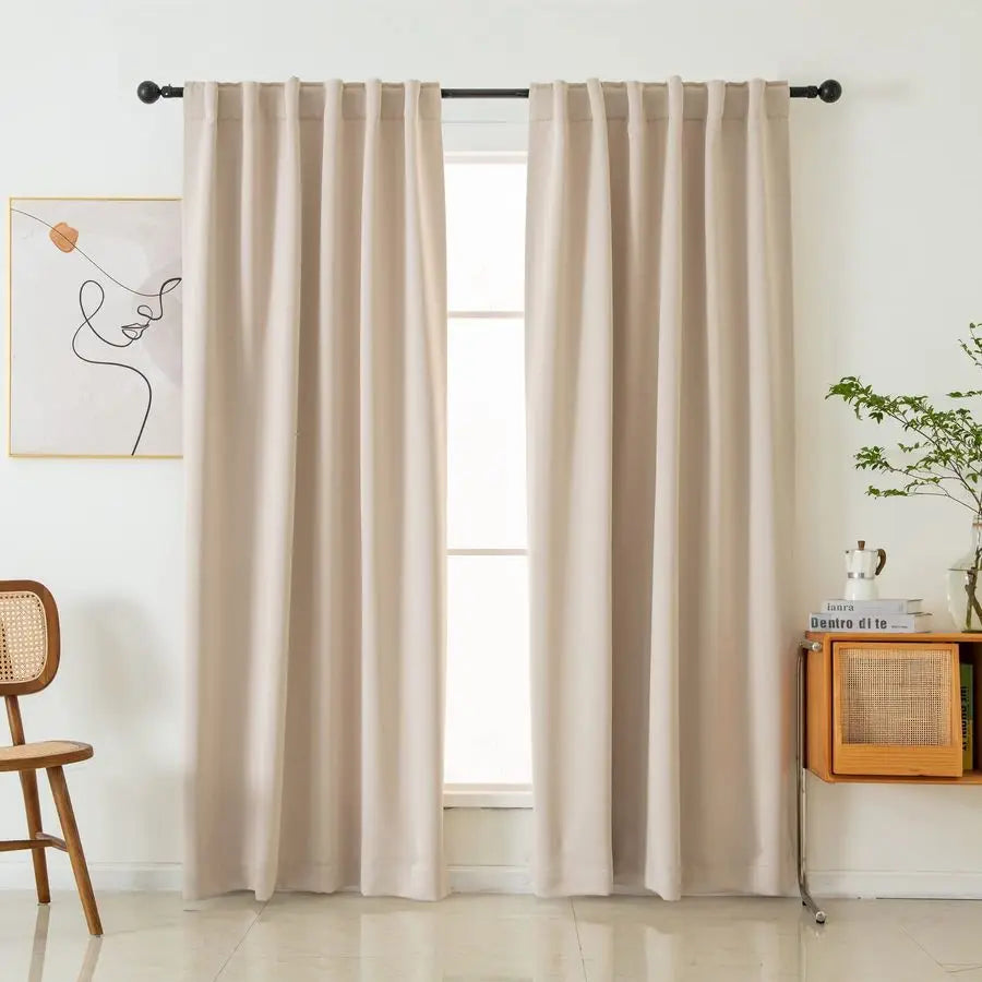 Blackout Curtains 96 Inch Long Set of Two for Bedroom and Living Room