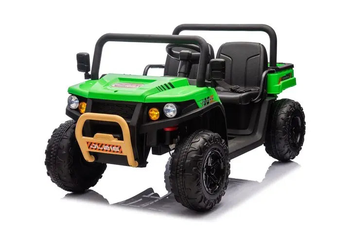 24V Two Seater Ride On Dump Truck With Remote 4WD LED Lights Music