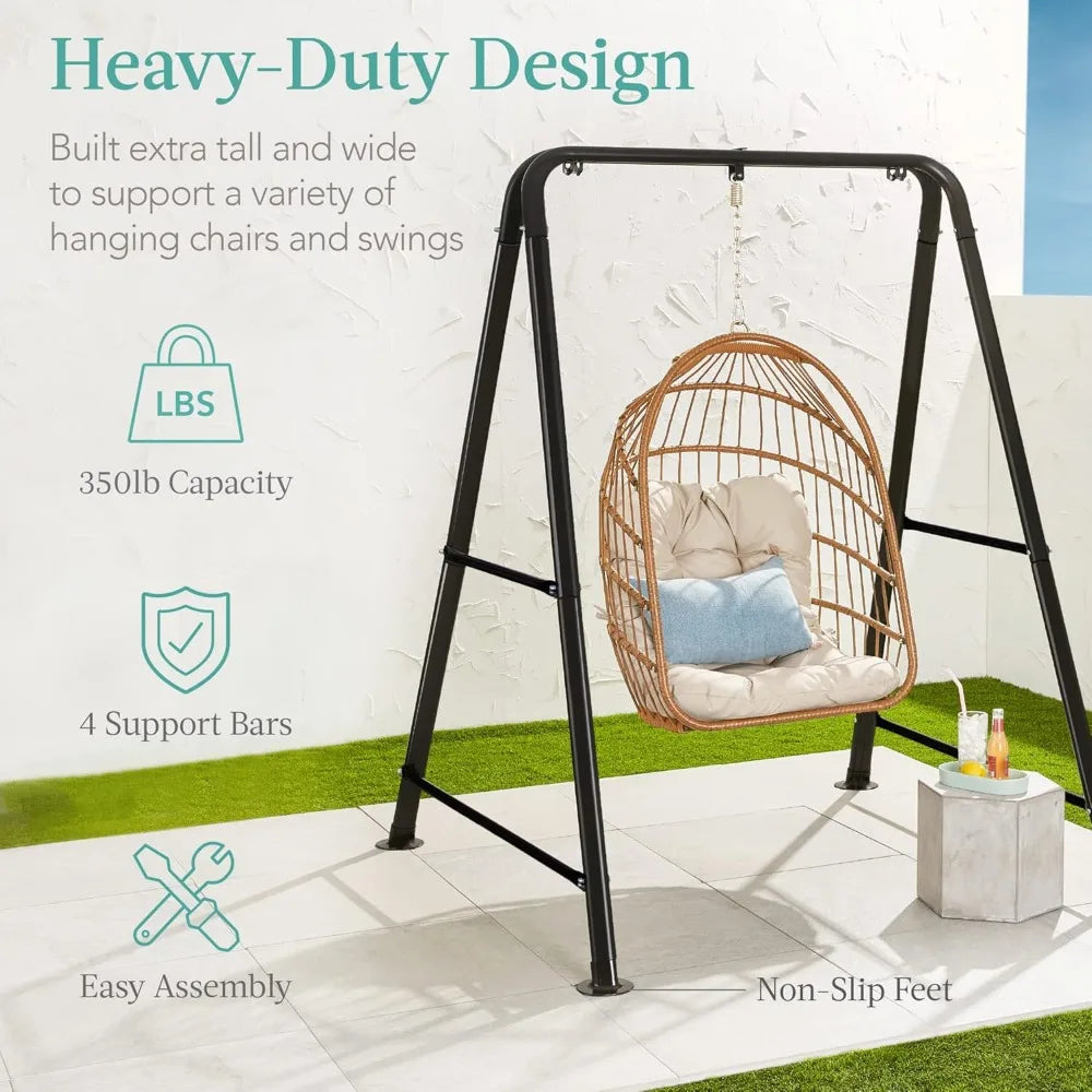 75 Inch Hammock Chair Stand Heavy Duty Indoor Outdoor Steel With Hardware