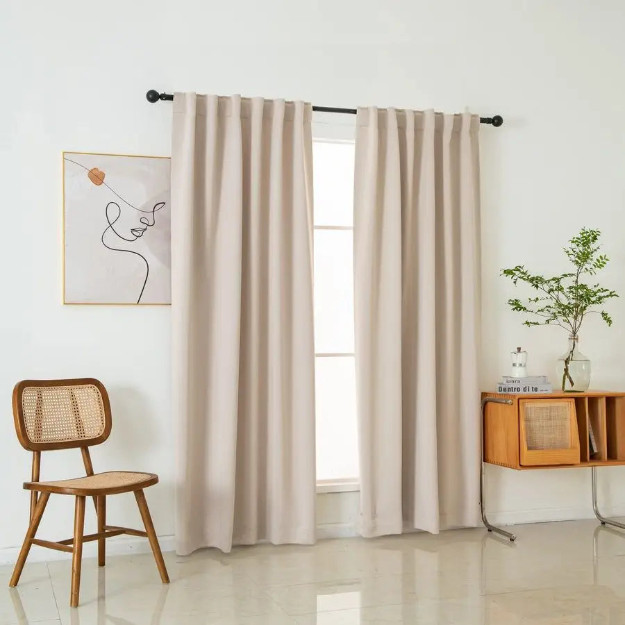 Blackout Curtains 96 Inch Long Set of Two for Bedroom and Living Room