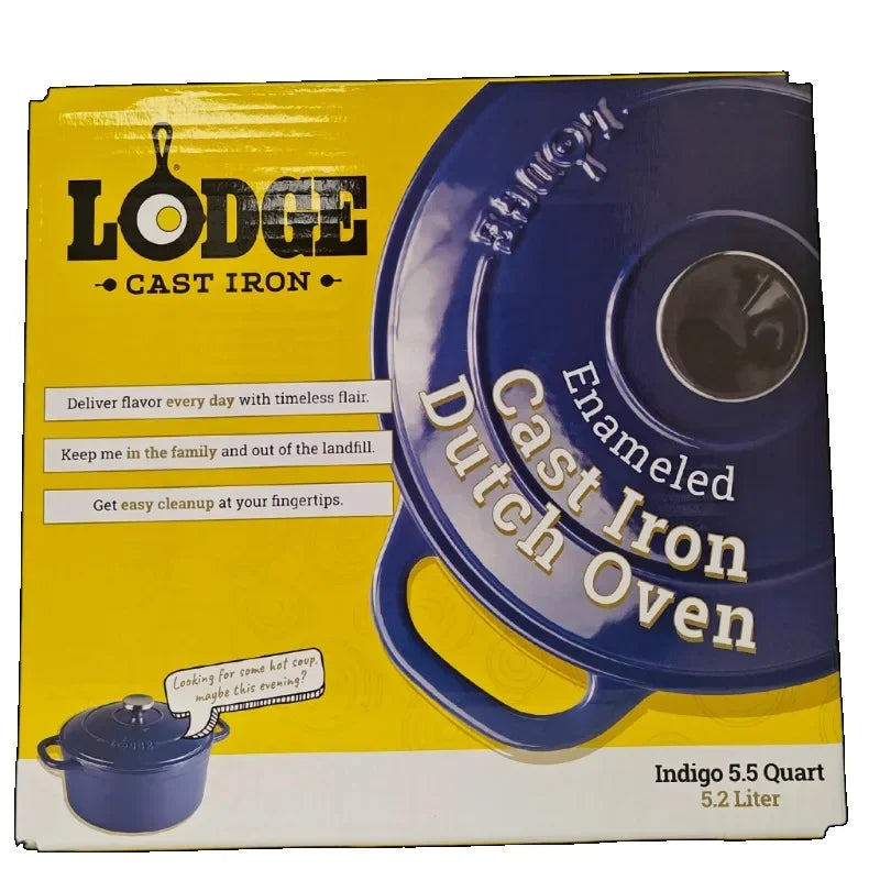 Lodge 5.5 Qt Red Enameled Cast Iron Dutch Oven Nonstick Cookware