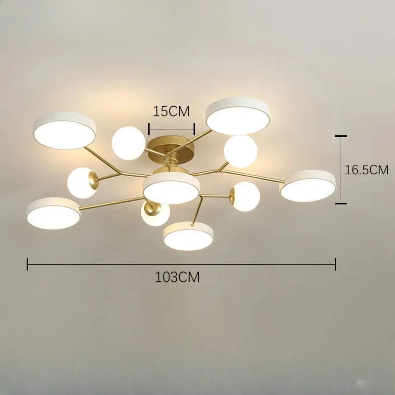 Nordic Glass Ball LED Ceiling Light Chandeliers For Living Room