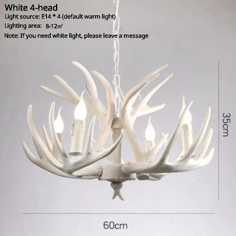 American Retro Restaurants Cafes Bars Artistic Creativity Deer Antlers with Lampshades Indoor Home Decoration Lights