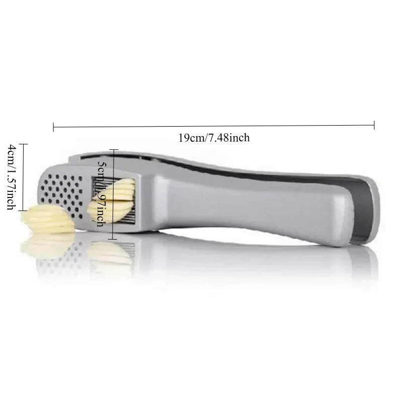 2 In 1 Multifunctional Garlic Press And Slicer Zinc Alloy Manual Kitchen Gadget