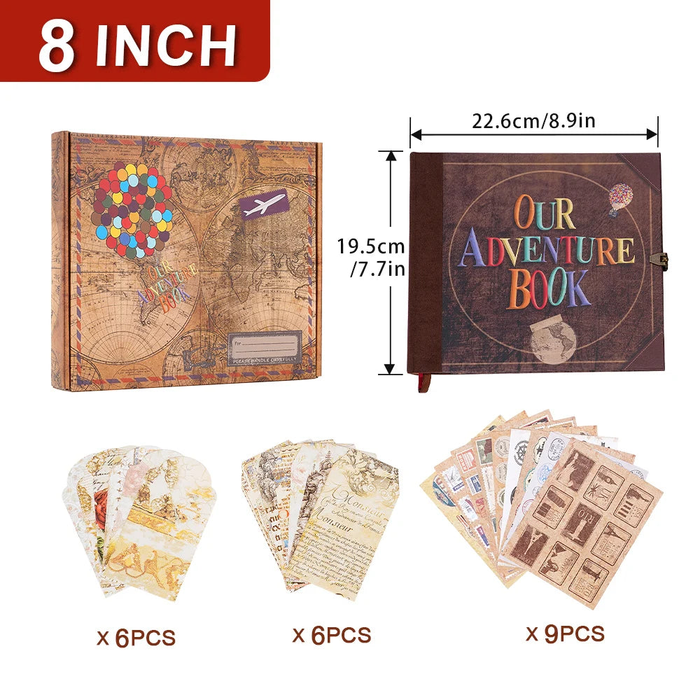 Our Adventure DIY Handmade Photo Album Scrapbook Retro Kraft 146 Pages Gift