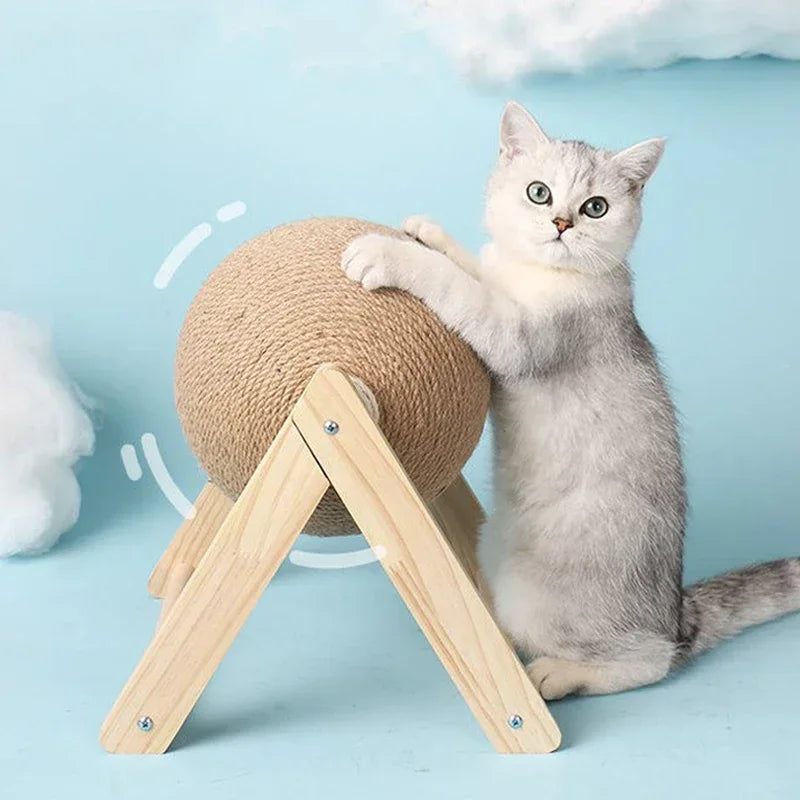 Cat Scratching Ball Toy Kitten Sisal Rope Ball Board For Cats