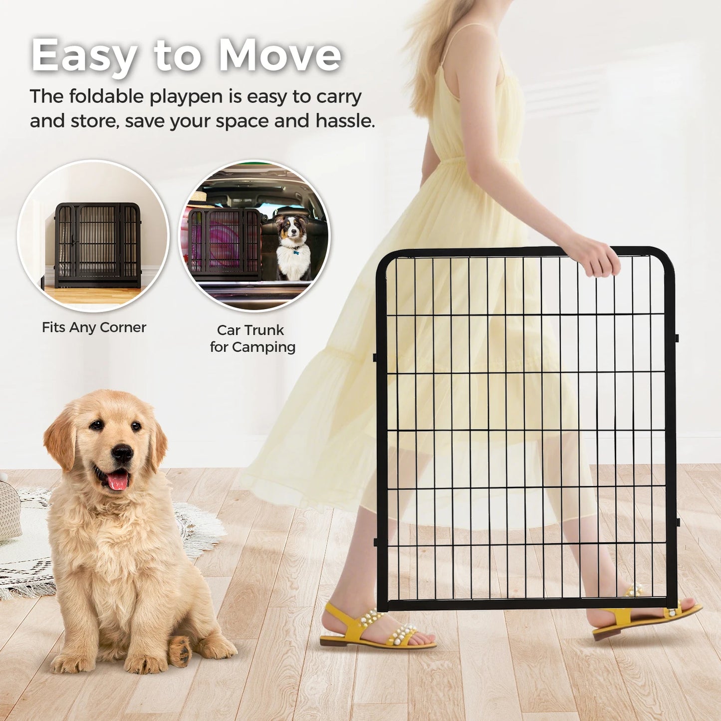 Heavy Duty Metal Puppy Playpen 24 32 40 Inch 8 Or 16 Panels Indoor Outdoor