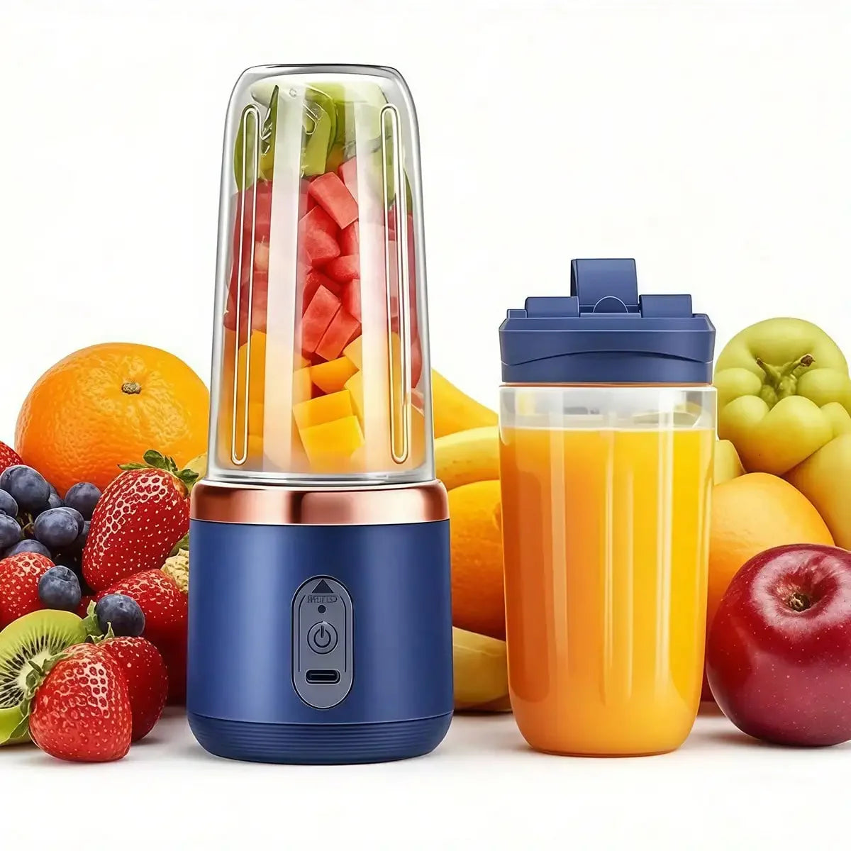 Powerful Portable Blender Juicer with Cup - Crush Fruits Veggies for Smoothies, Kitchen Gym Essential