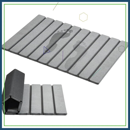 Foldable Stone Bath Mat Diatomaceous Earth Non Slip Quick Dry Bathroom Floor Mat