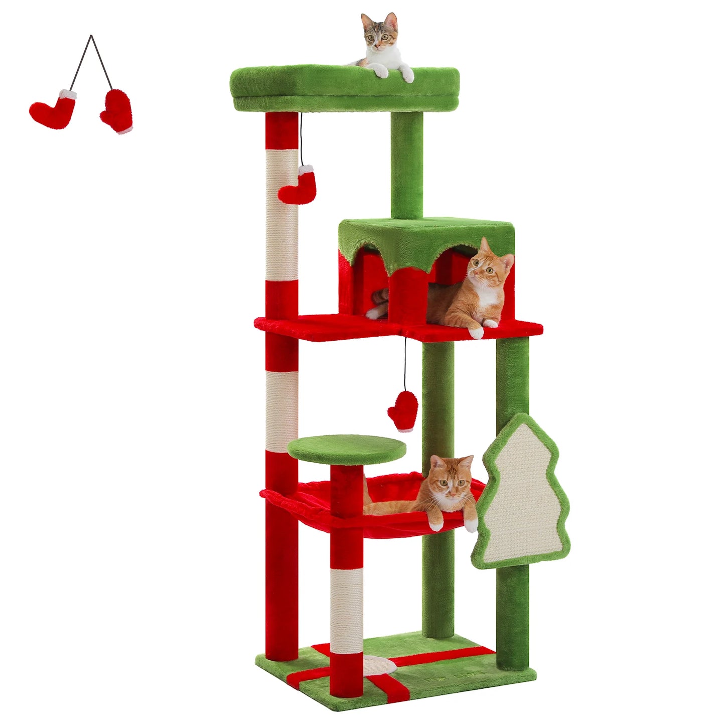 PAWZ Road 5 Level Cat Tree for Indoor Large Cats With Hammock and Sisal Posts