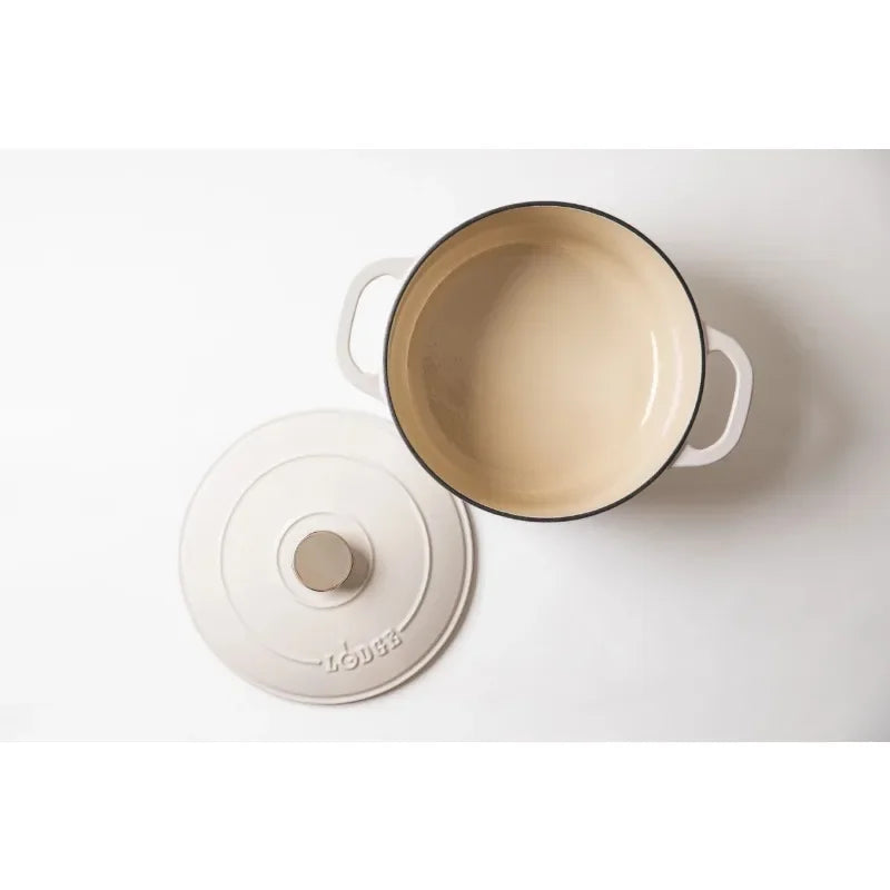 Lodge 5.5 Qt Red Enameled Cast Iron Dutch Oven Nonstick Cookware