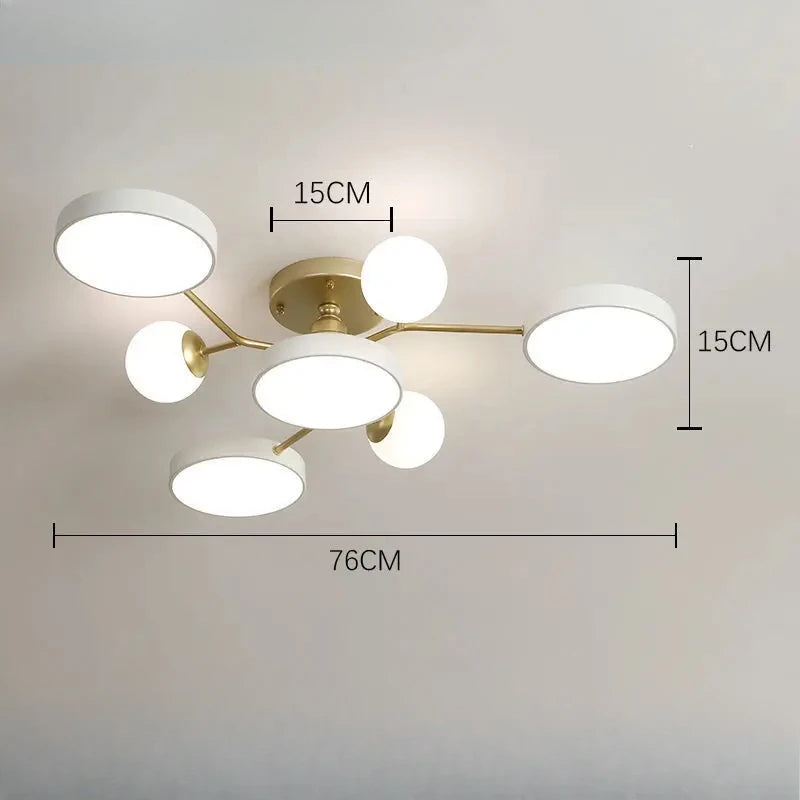 Nordic Glass Ball LED Ceiling Light Chandelier For Living Room Home Decoration