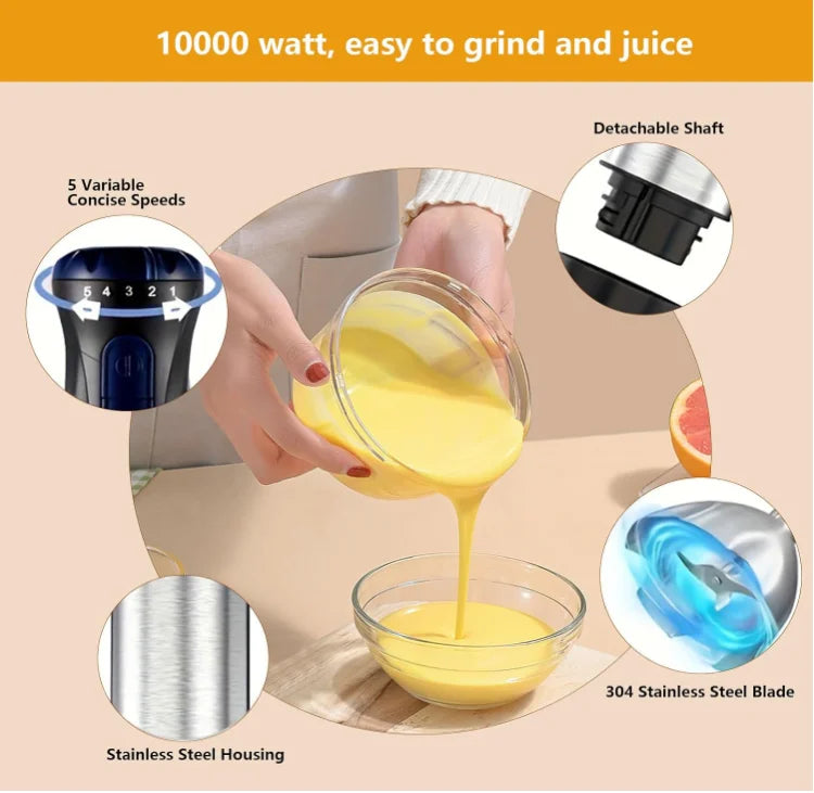 Electric Egg Beater 5 Speed Meat Grinder With Stainless Steel Blade