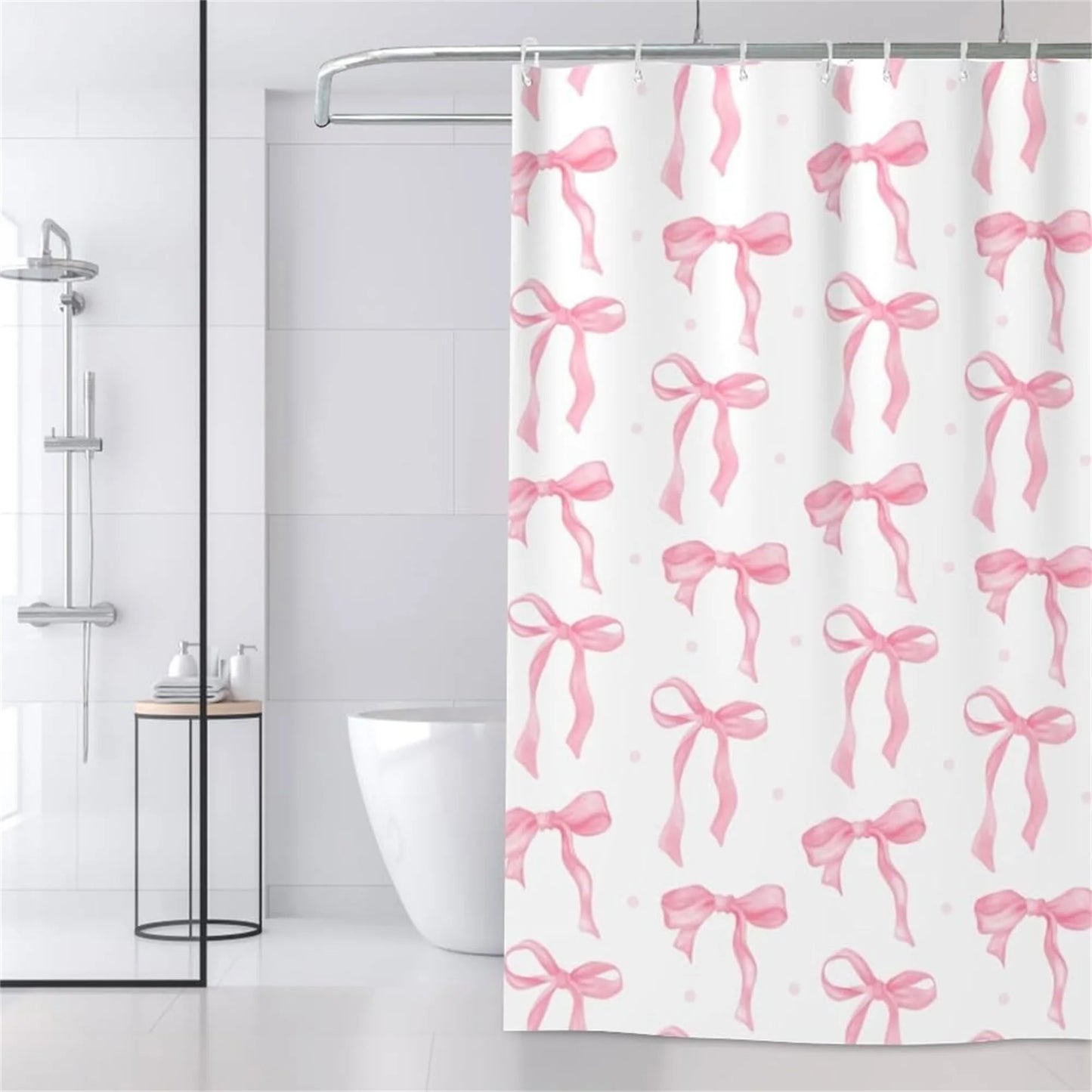 Water Repellent Shower Curtain With Reinforced Grommets For Mildew Protection