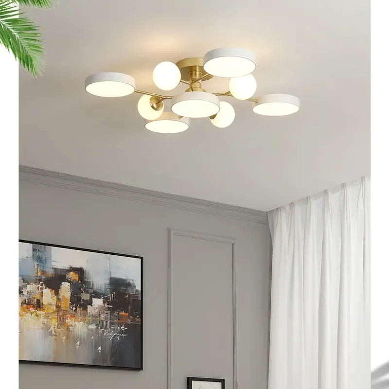 Nordic Glass Ball LED Ceiling Light Chandeliers For Living Room