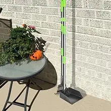 Dog Poop Scoop With Long Handle Stainless Steel Tray And Rake For Medium Dogs