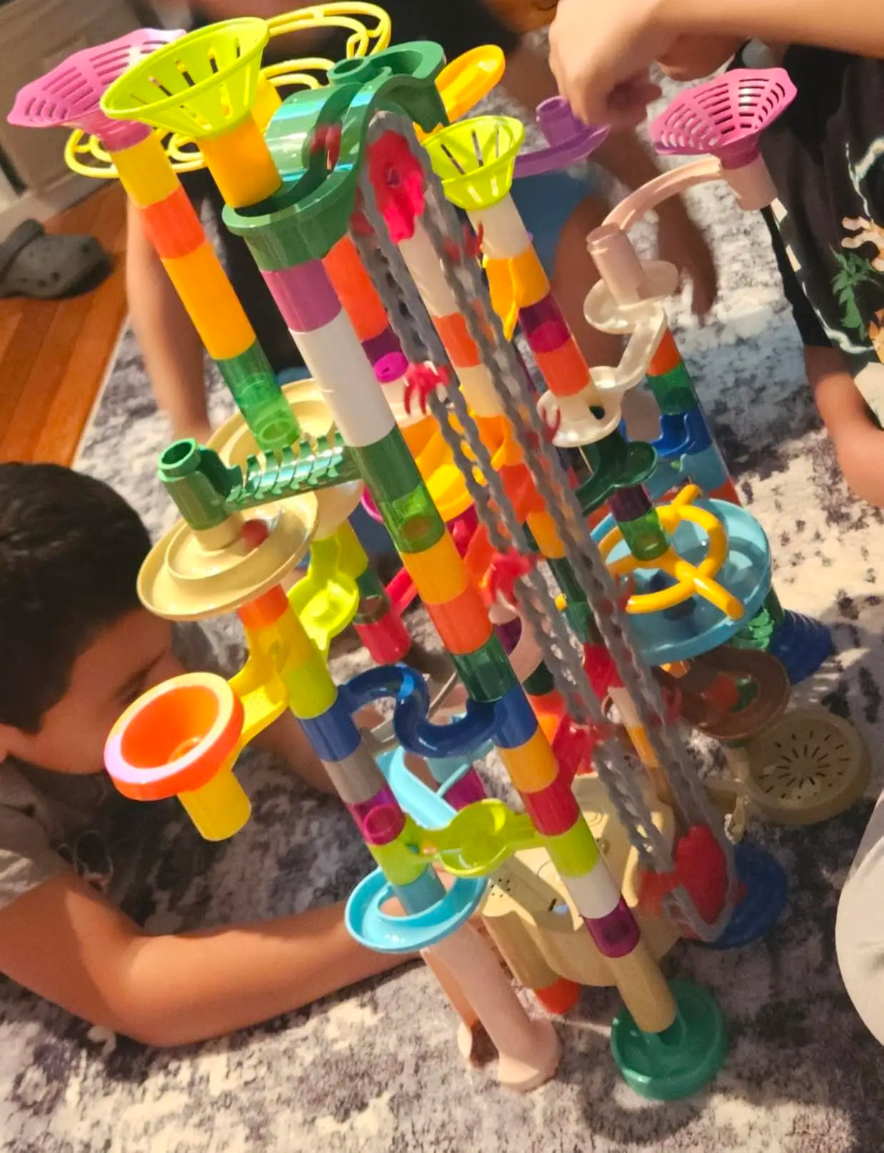 Joyfy 236 Pcs Glowing Marble Run With Motorized Elevator STEM Toys Set Ages 4 8