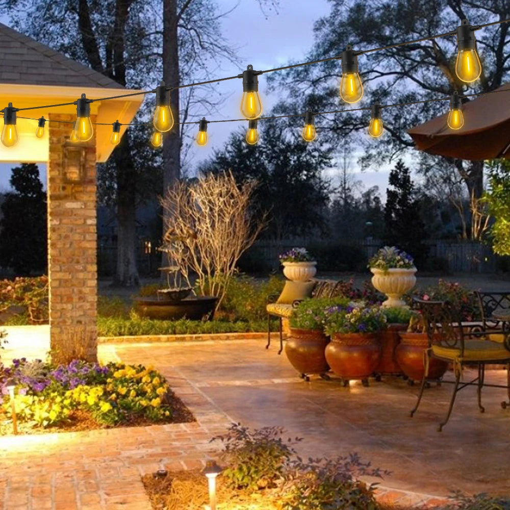 S14 String Lights 200ft 60 LEDs Festoon Garland Outdoor Garden Wedding Decor