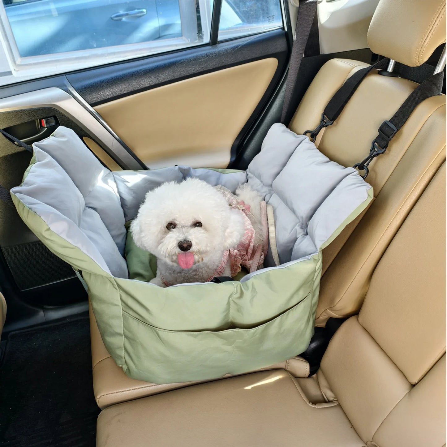 Ultra Soft Dog Car Seat For Small Dogs Up To 22 Lbs Booster Travel Carrier Bed