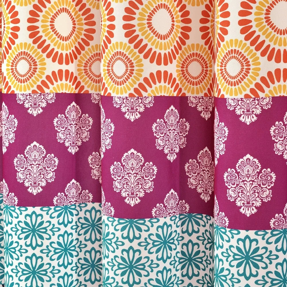 Bohemian Stripe Print Shower Curtain 72x72 Inch Polyester Colorful Pattern Ideal Bathroom Decor Machine Washable