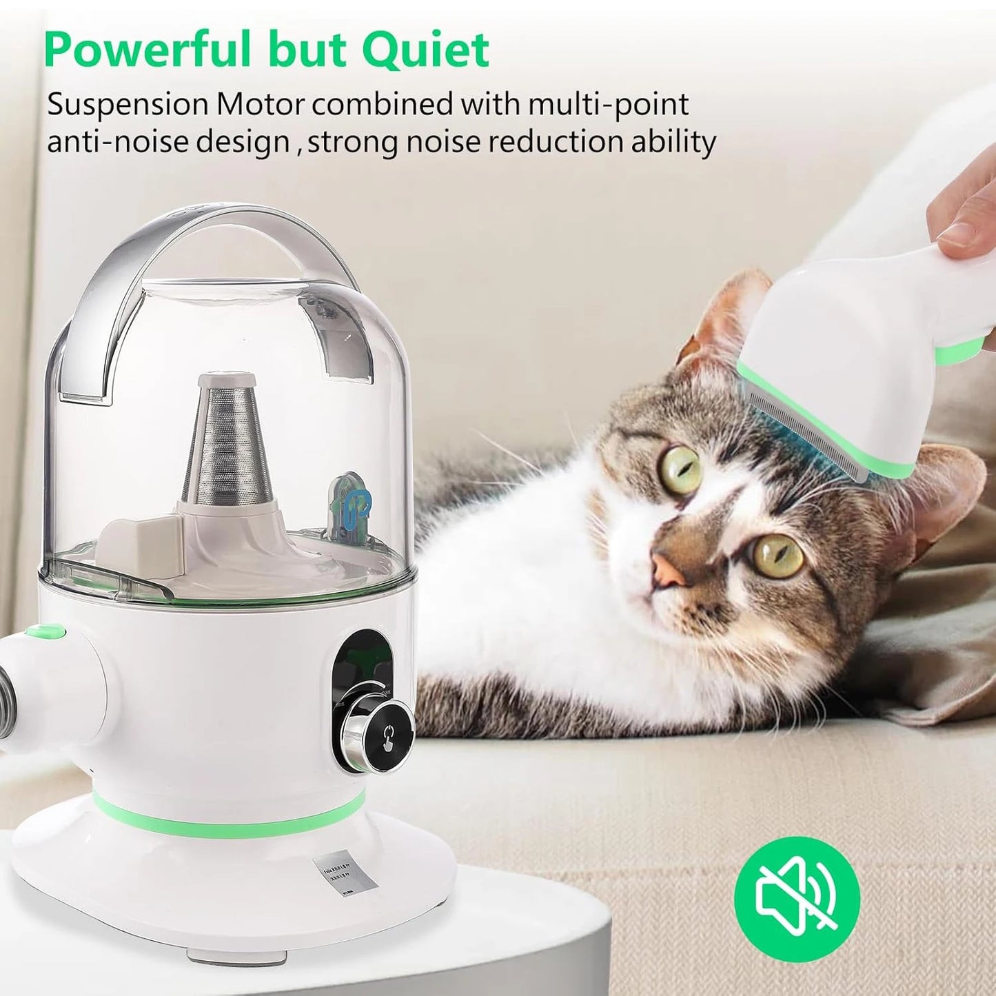 Pet Grooming Kit With 2L Vacuum Suction For Dogs And Cats 5 Grooming Tools Quiet