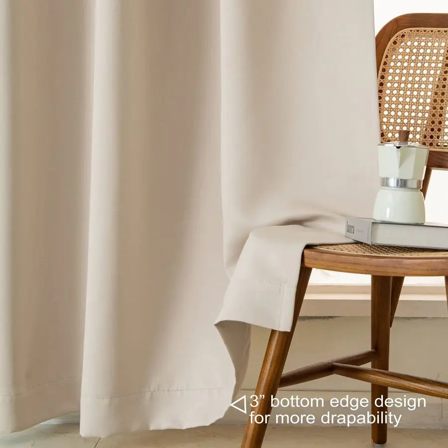 Blackout Curtains 96 Inch Long Set of Two for Bedroom and Living Room