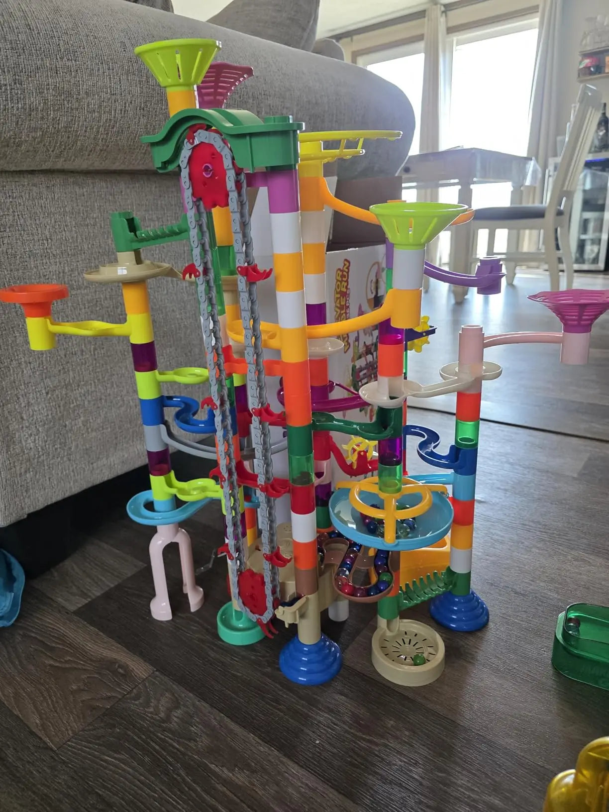 Joyfy 236 Pcs Glowing Marble Run With Motorized Elevator STEM Toys Set Ages 4 8