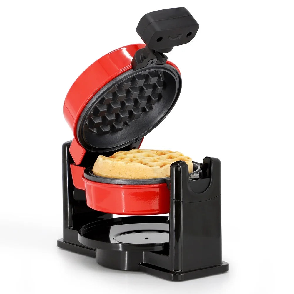 Compact Non Stick Electric Waffle Maker With 5 Inch Round Surface Easy Clean