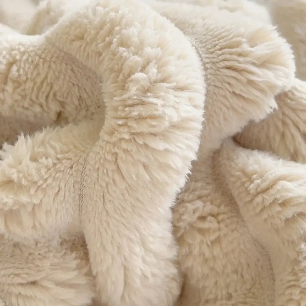 New Double Sided Warm Blanket Breathable Throw Solid Color Cotton