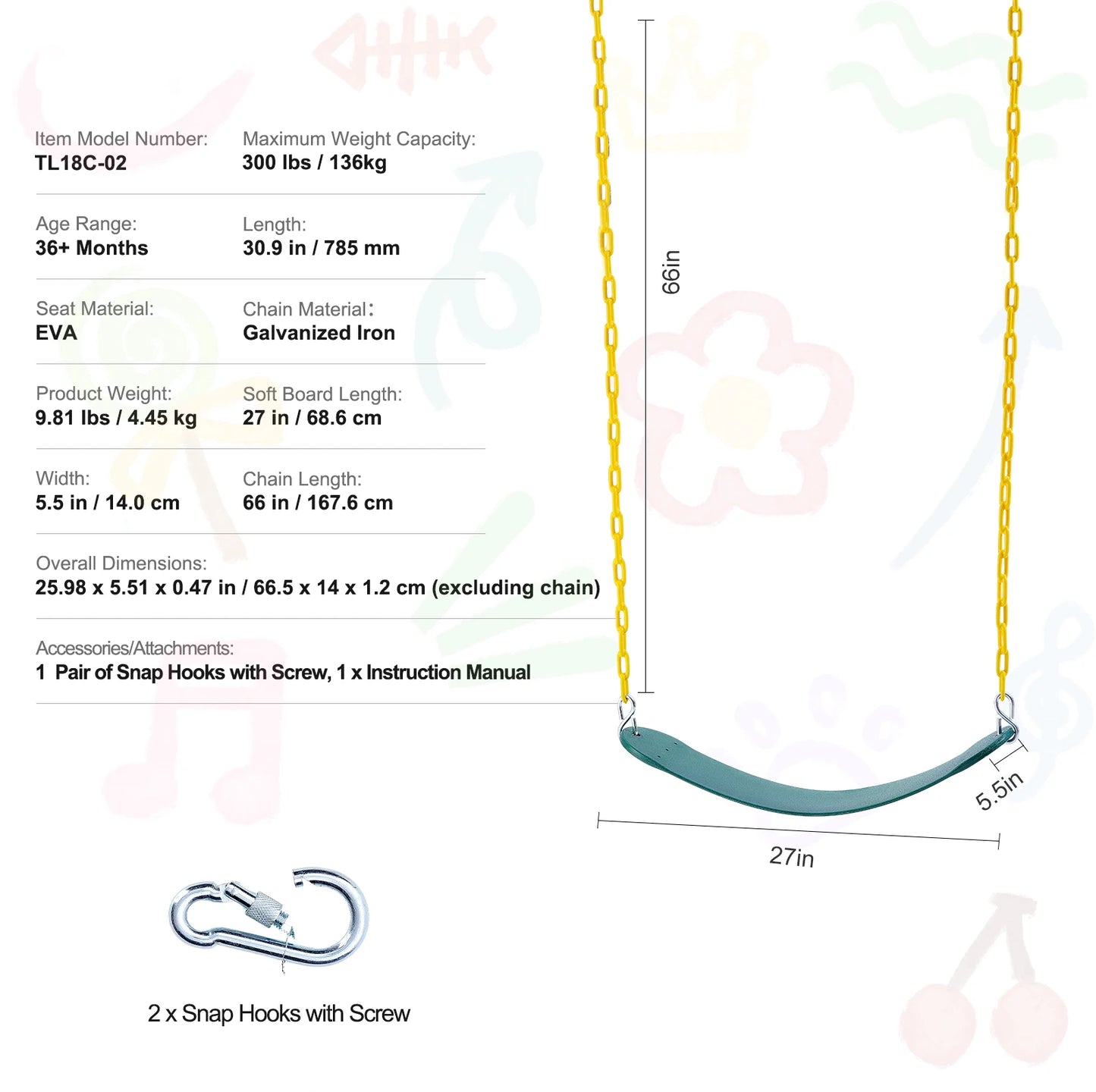 SucceBuy Tree Swing Saucer Swing 750 Pound 2 Straps Adjustable Ropes Outdoor