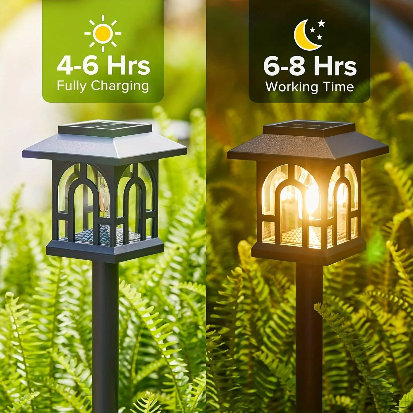 Six Or Ten Pack Solar Pathway Lights Outdoor Auto On Off Yard Walkway Lawn Patio