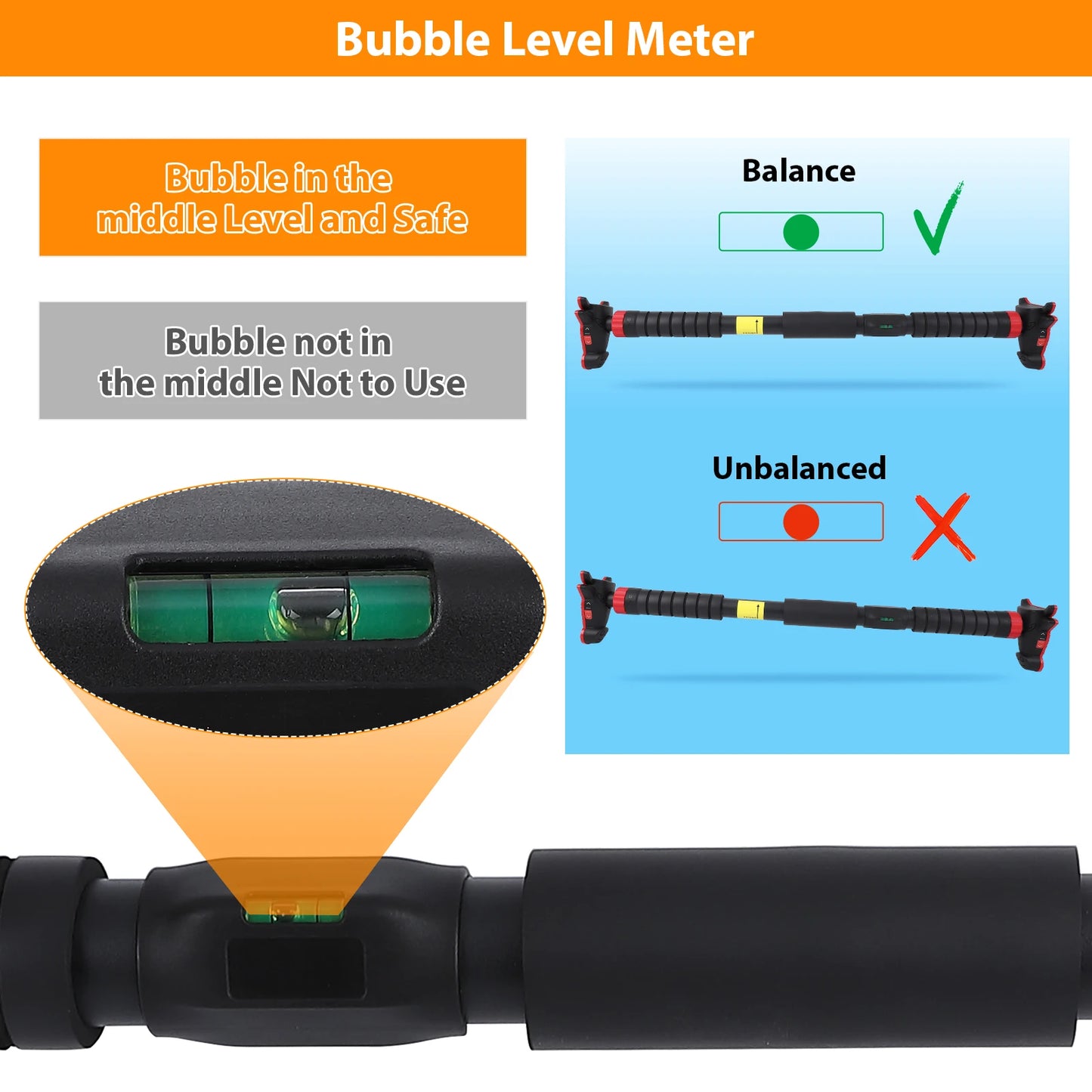 Doorway Pull Up Bar No Screws Wall Mount Non Slip Adjustable Strength Training