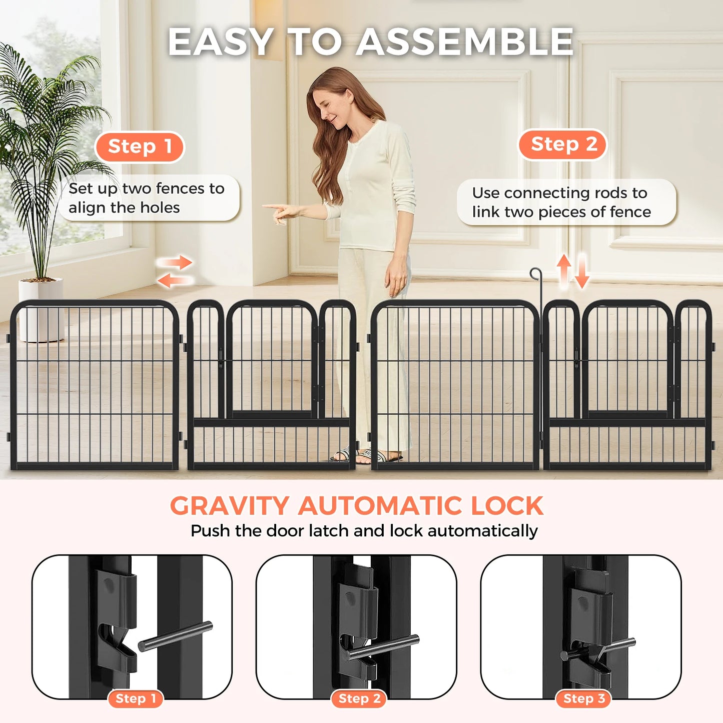 Heavy Duty Metal Puppy Playpen 24 32 40 Inch 8 Or 16 Panels Indoor Outdoor