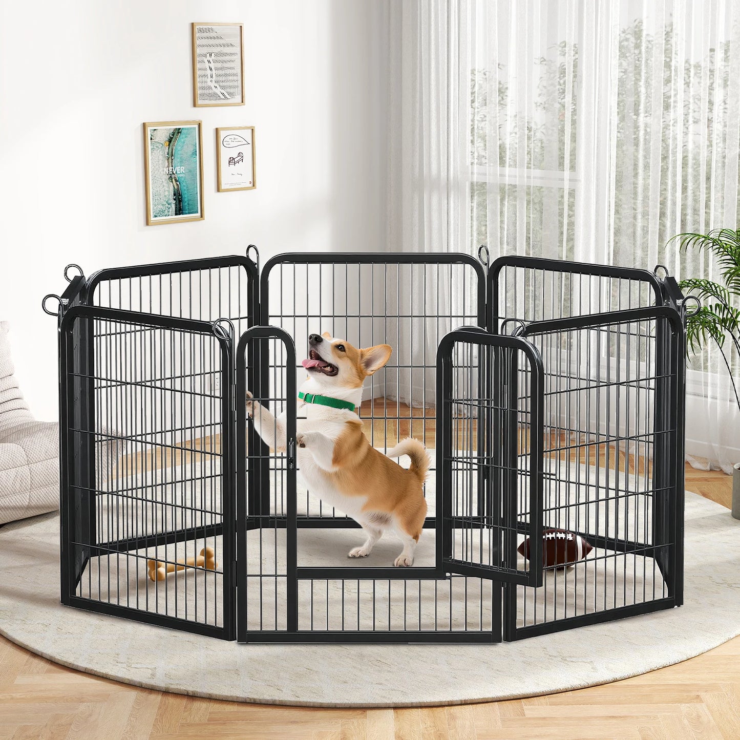 Heavy Duty Metal Puppy Playpen 24 32 40 Inch 8 Or 16 Panels Indoor Outdoor