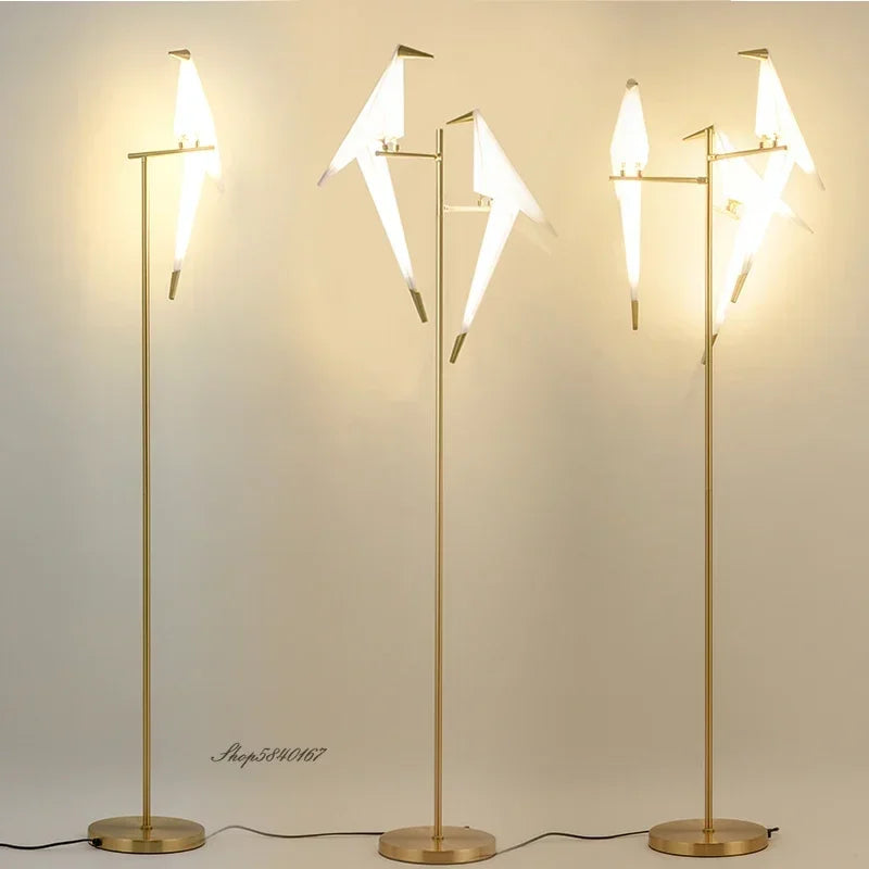 Nordic LED Bird Floor Lamp Rotatable Standing Lamp For Bedroom Living Room