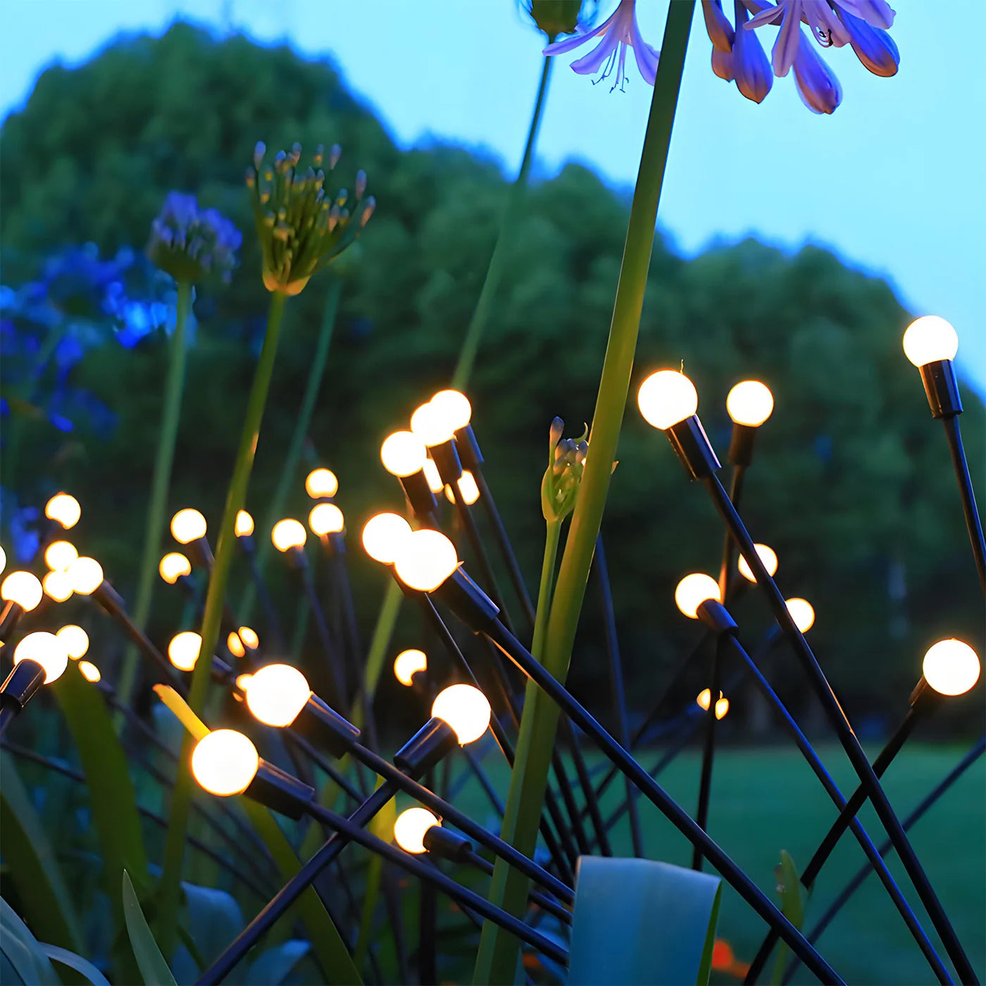 8 Head Solar Led Firefly Lights Outdoor Pathway Lights Waterproof Flexible