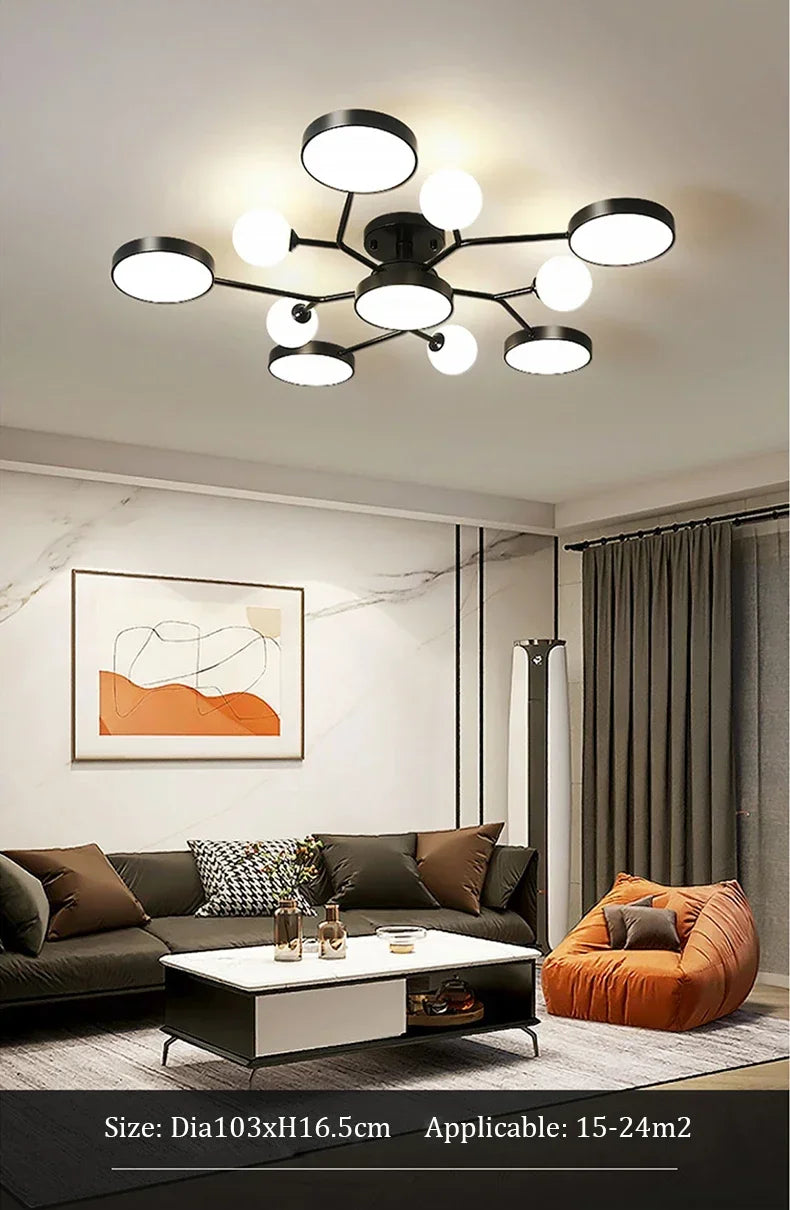 Nordic Glass Ball LED Ceiling Light Chandeliers For Living Room
