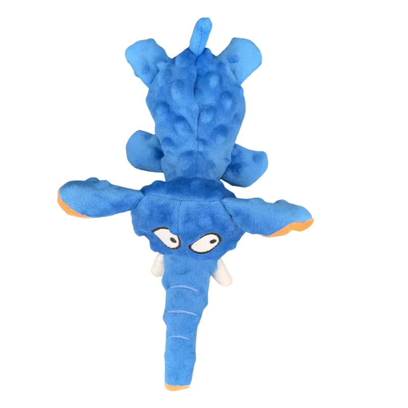 Dark Blue Elephant Squeaky Dog Toy Stuffingless Indestructible Chew Interactive