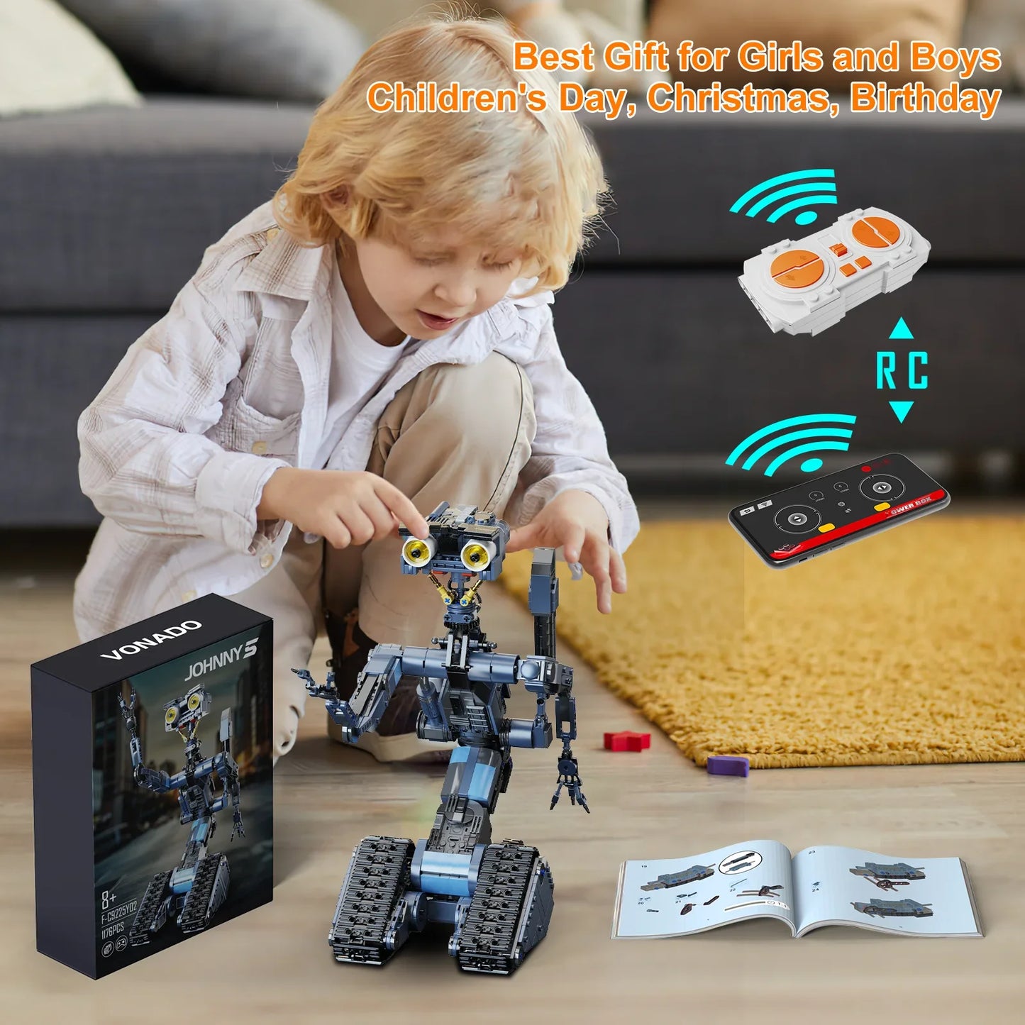 Johnnys 5 Robot Building Blocks Set Military Robot Model Toys For Kids Gifts