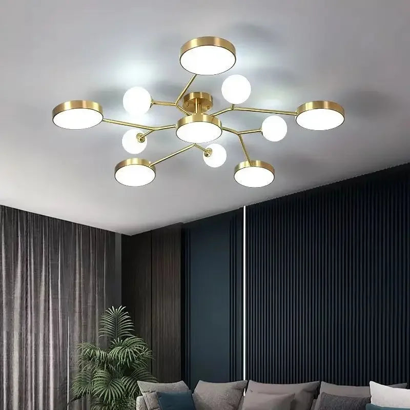 Nordic Glass Ball LED Ceiling Light Chandeliers For Living Room