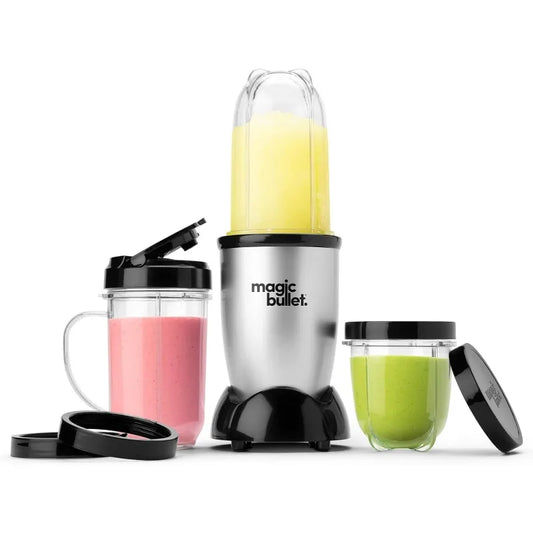 Magic Bullet Compact 11 Piece Blender Set Small Silver Black Kitchen Essentials