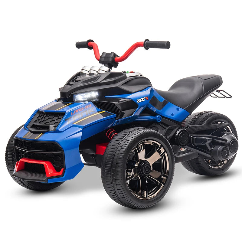 12V Kids ATV Ride On Three Wheel Electric Toy For 3 To 8 Years Lights Music