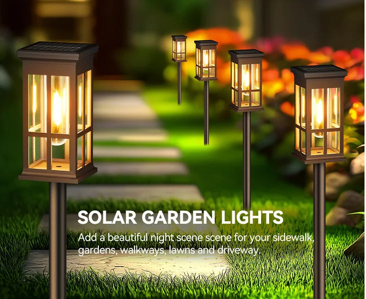2 6 8 Pack Solar Pathway Lights Outdoor LED Path Lighting For Patio And Sidewalk