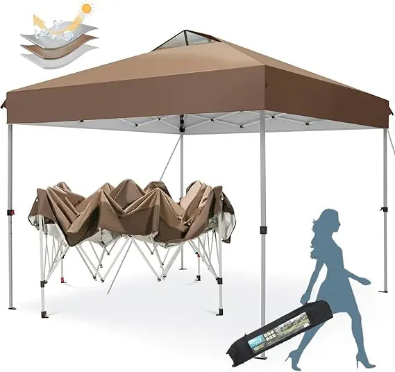 10x10 Pop Up Canopy Tent Waterproof Patio Shelter Sun Shade Screened Gazebo